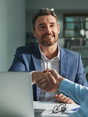 Man shaking hands with someone