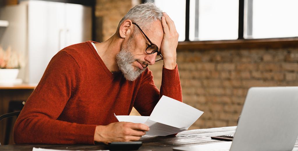 Man doing his taxes