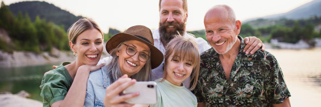 family smiling for a picture